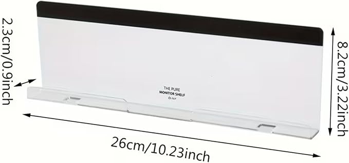 Acrylic Monitor Memo Board, 26x8.2x2.3cm Sticky Note Organizer - Image 2