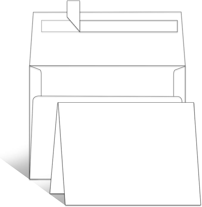 Goefun Blank White Cards and Envelopes 5.5 x 4.25 Folded Cardstock and A2 by Goefun