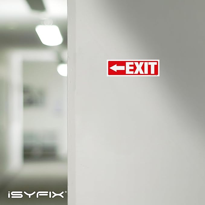 iSYFIX Exit Signs Stickers 12 Pack 12x4 Inch - Image 6