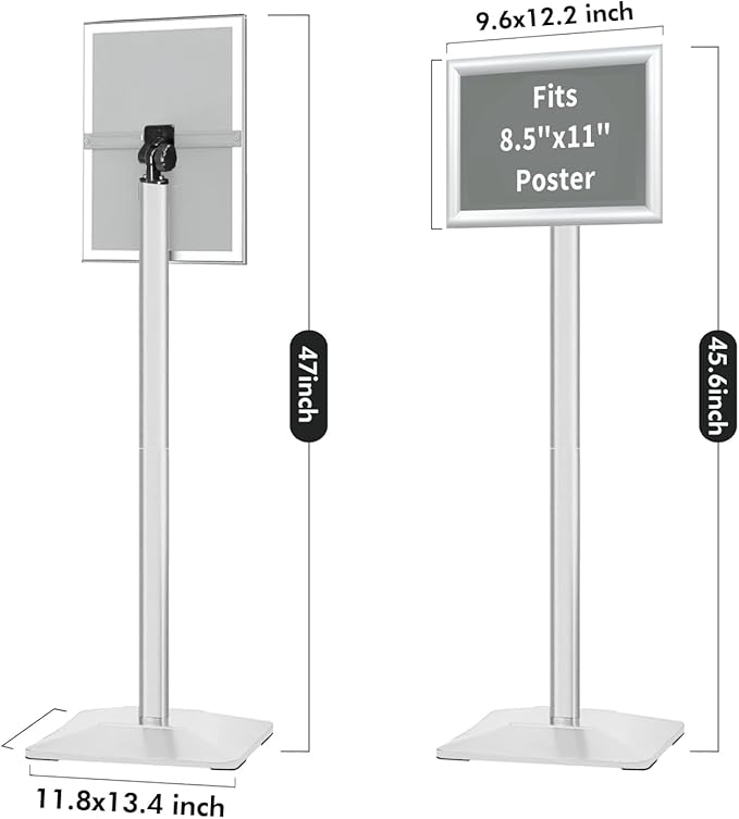 INNOVSIGN 3Packs Heavy Duty Adjustable Pedestal Poster Sign Stand, 8.5x11 - Image 6
