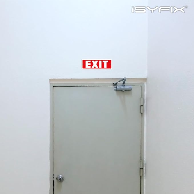 iSYFIX Exit Sign – 2 Pack 12x4 Inch – 100% Rust Free .040 Aluminum Signs - Image 5