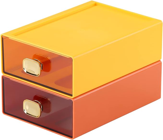 Spacious Desk Drawers, Stackable Desktop Organizer, Plastic Storage Box by OSteedWares