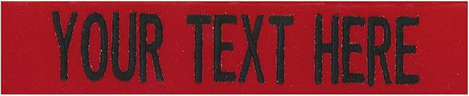 Custom Uniform Name Tapes Solid Colors. Red Fabric, 3.5 Inch Sew on by NORTHERNSAFARI