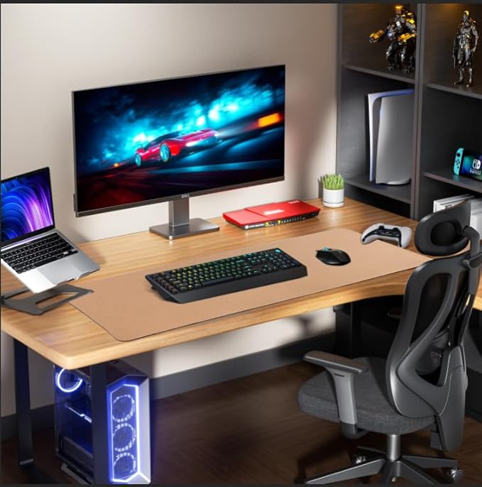 Leather Desk pad Protector, 47 * 17in Large Desk mat - Image 2