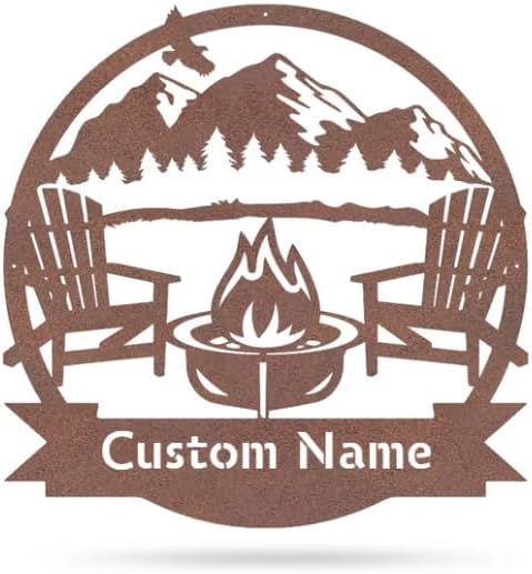 RealSteel Personalized Campfire Monogram Sign – Custom Metal Wall Art by RealSteel
