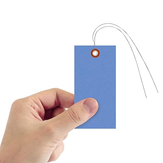 SmartSign 4.75 x 2.375 inch “Blue” Blank Tyvek Shipping Tags - Image 5