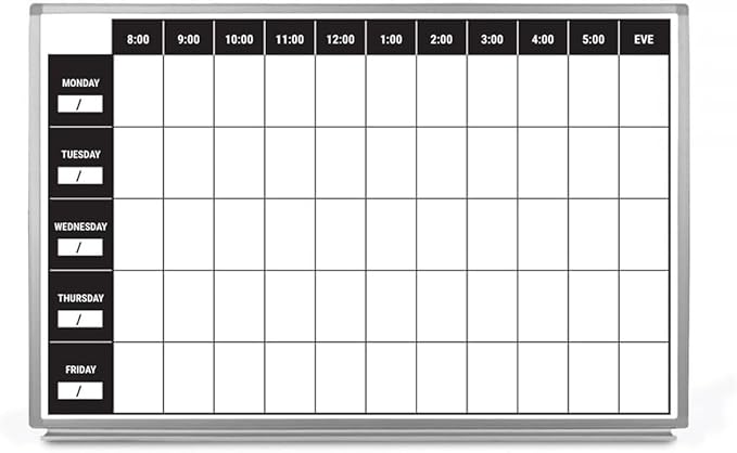 Work Week Dry-Erase Scheduling Whiteboard 48" x 36" by CreativeSafetySupply