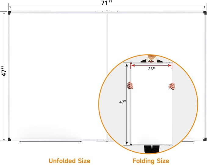 XBoard Magnetic Whiteboard 72 x 48 Inch | Giant Foldable Dry Erase White Board - Image 3