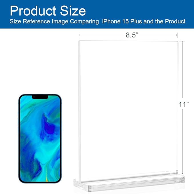 BlueValley Acrylic Sign Holder 8.5x11 Vertical - Image 2