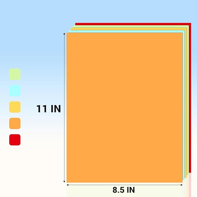 Cardstock Paper, 5 Colors Colored Cardstock 8.5x11, 120 Sheets Card Stock - Image 2