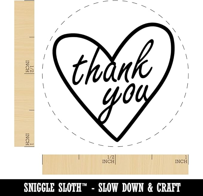 Thank You in Heart Self-Inking Rubber Stamp - Image 2
