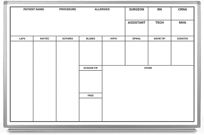 OP-Room Dry-Erase Hospital Whiteboard 48" x 36" by CreativeSafetySupply