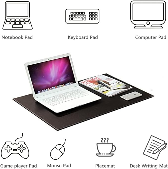 KINGFOM Desk Pad & Mat 24" x 18" Protector Large Mouse Pad PU Leather - Image 9