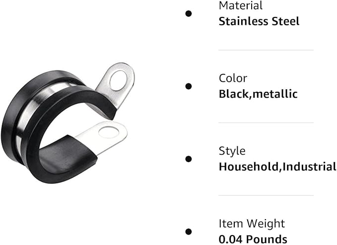 LOKMAN 20 Pack 1-3/4 Inch Stainless Steel Cable Clamp, Rubber Cushioned - Image 8