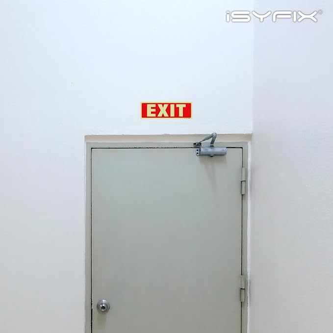 iSYFIX Exit Glow in the Dark Sign Stickers – 12 Pack 12x4 Inch – - Image 7