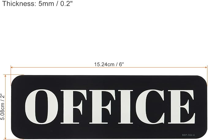 PATIKIL Office Sign, 2 Pack Acrylic 6"x2" Self Adhesive Door Sign Sticker - Image 2