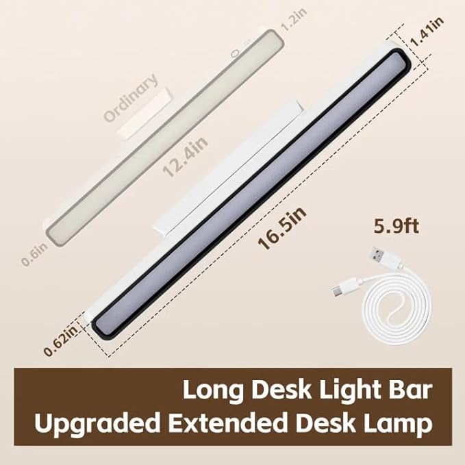 XmnSoly Magnetic Light Bar, 16.5in Rechargeable LED Desk Light Bar - Image 4