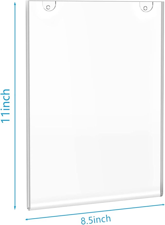 PecMuikee Acrylic Sign Holder 8.5x11, Wall Mount Acrylic Sign Holder and - Image 4