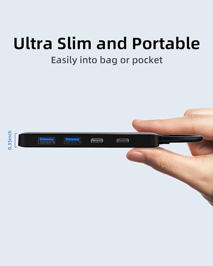 Dual USB C USB A 3.0 Hub: USB Hub 4 Ports - Image 6