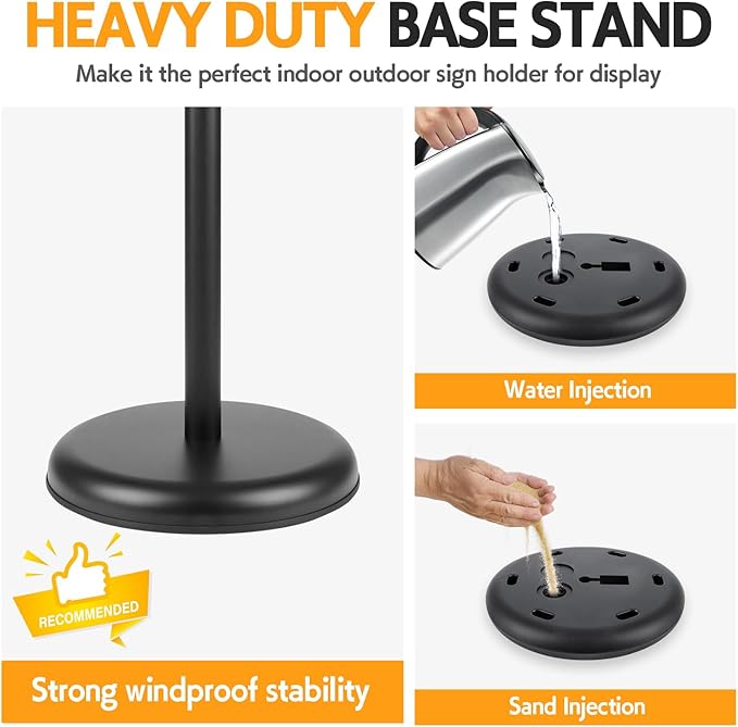 RedChili 2 Pack Sign Holder Stand 8.5x11 Inch, Adjustable Floor Standing Sign - Image 4