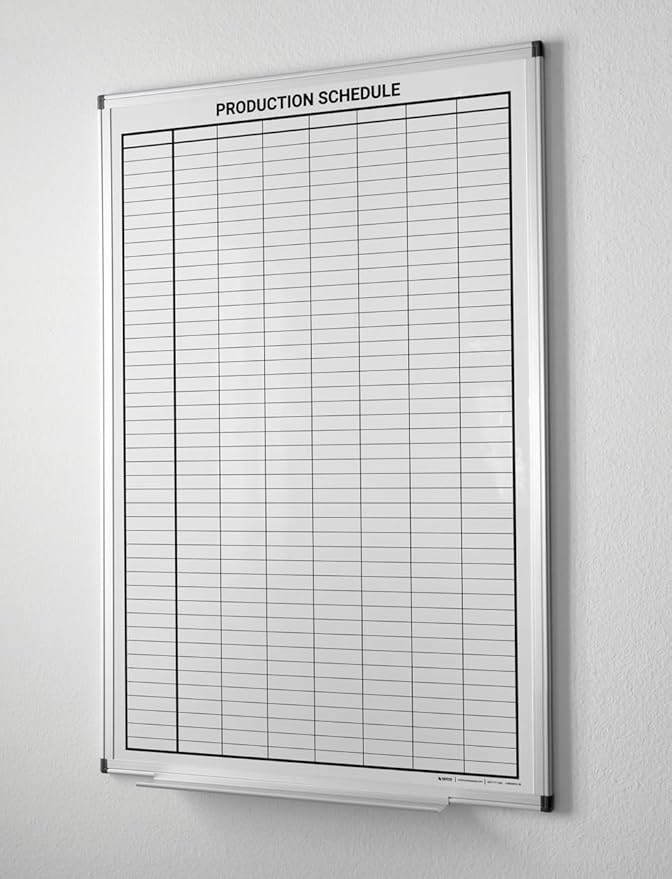 Production Schedule Portrait Whiteboard 36" x 24" by CreativeSafetySupply