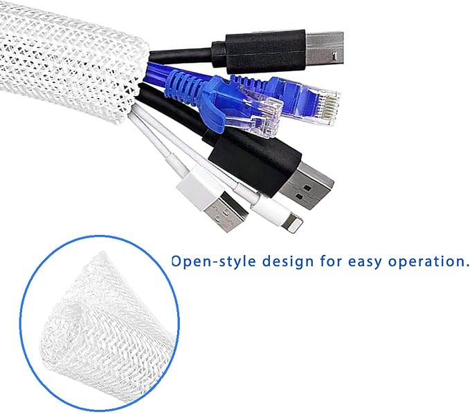 QCSIW 3/4"-50ft Extra-Long Braided Cable Sleeve Protector - Image 9
