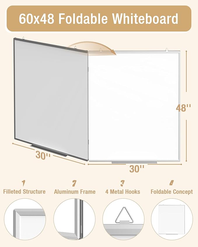 60"X 48" Large Magnetic Dry Erase Whiteboard, Wall Hanging Board - Image 5