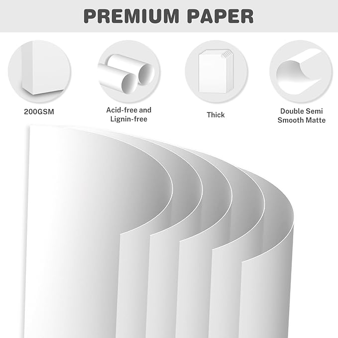 White Cardstock 8.5 X 11, 120 Sheets Card Stock, 75lb/ 200gsm Copy Paper - Image 3
