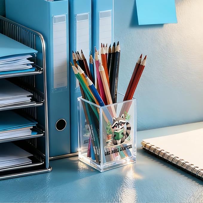QYUVK One More Chapter Acrylic Pencil Holder Cup, Book Lover Gifts - Image 4