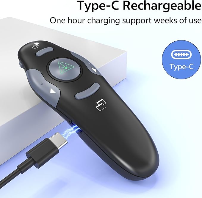 Presentation Clicker with Case Storage Wireless Presenter Remote USB Type C - Image 6