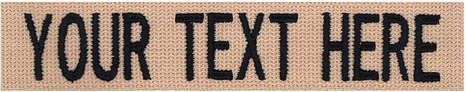 Custom Uniform Name Tapes Solid Colors. Coyote Tan Webbing, 4 Inch Hook Fastener by NORTHERNSAFARI