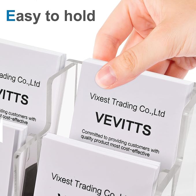 Vevitts Vertical Business Card Holder, Acrylic Business Card Display, Home & - Image 5