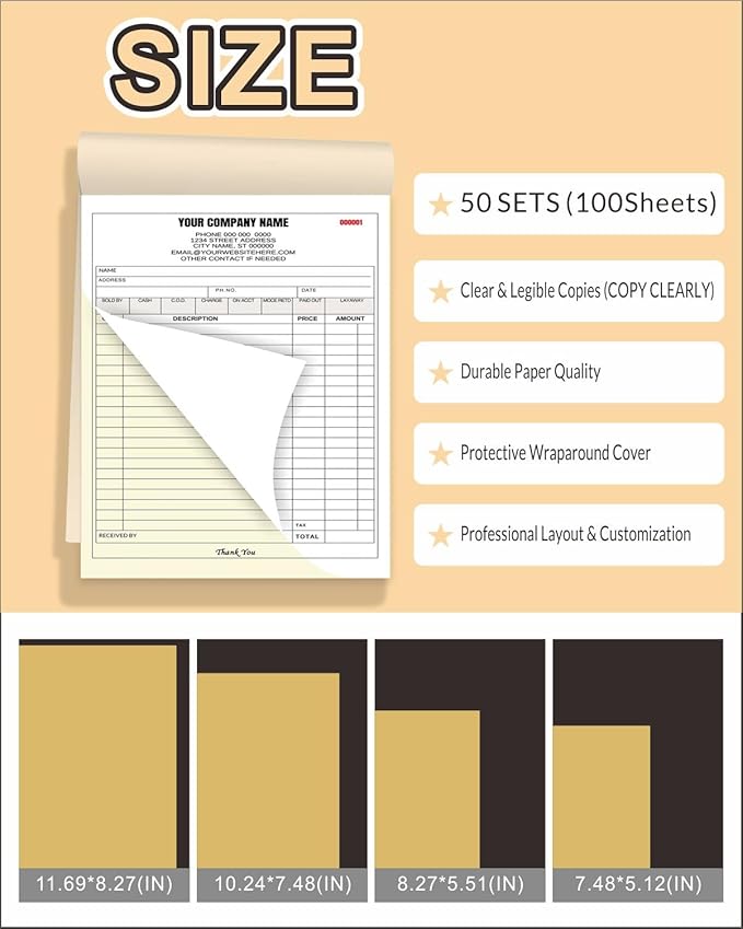 Custom Carbonless Invoice Book - Image 2