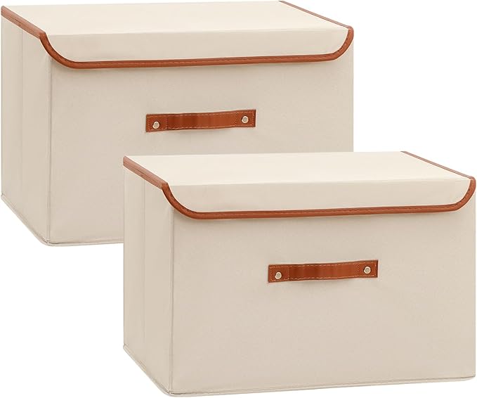 Tuza 2 Pack Large Fabric Storage Bins by TidySpaceSoftlyStyled