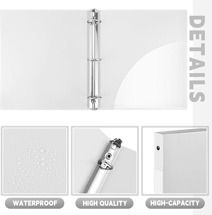 Henoyso 48 Pcs 3 Ring Binder 0.5 Inch Round Fits Letter Size 8.5'' x 11'' Paper - Image 3