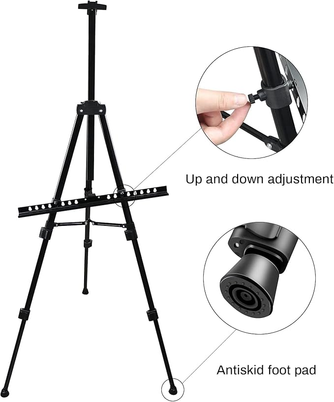 RRFTOK Artist Easel Stand, Metal Tripod Adjustable Easel - Image 6