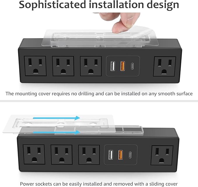 HHSOET Under Desk Power Strip - Image 5