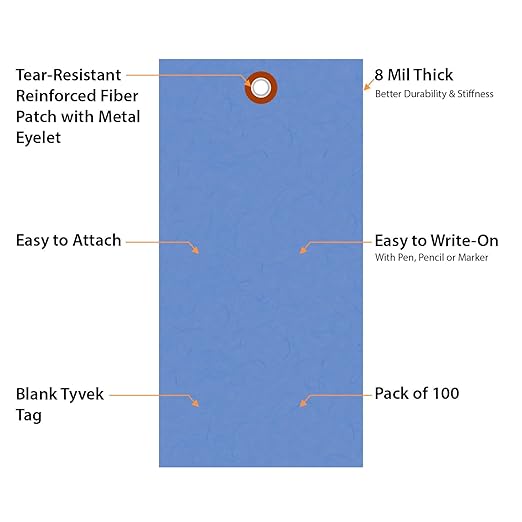 SmartSign Blue Blank Tyvek Shipping Tags - Image 4