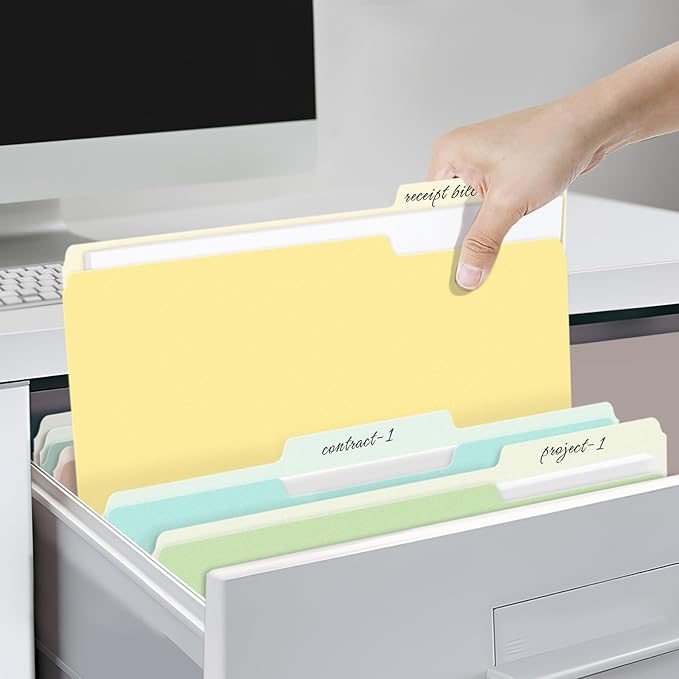 SUNEE File Folders, 100 Pack Manilla Folders 8.5 x 11, 10 Colors Folder Office - Image 7