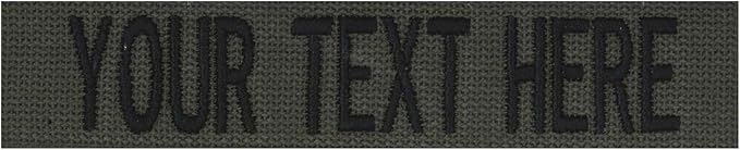 Custom Uniform Name Tapes Solid Colors. Olive Drab Webbing, 3.5 Inch Hook by NORTHERNSAFARI