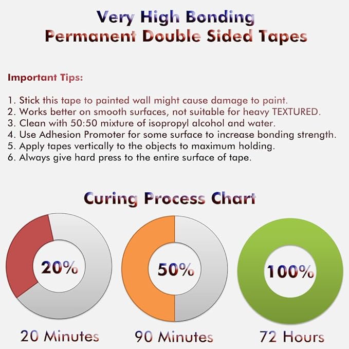 LLPT Double Sided Tape Acrylic Waterproof Permanent Heavy Duty Mounting Tape - Image 5