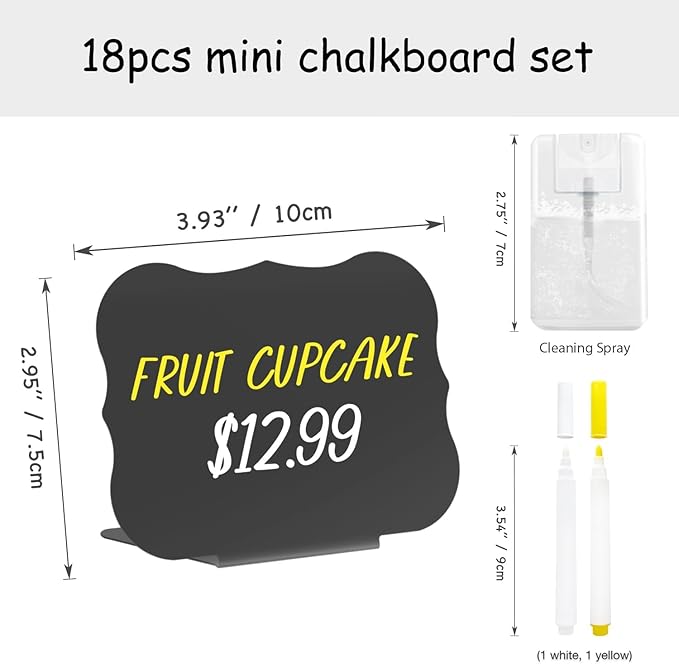 PigPotParty 18 Pcs Food Labels for Party Buffet w/Cleaning Spray - Image 2