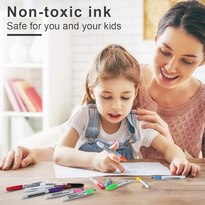 Volcanics Dry Erase Markers Low Odor Fine Whiteboard Markers Thin Box of 80 - Image 4