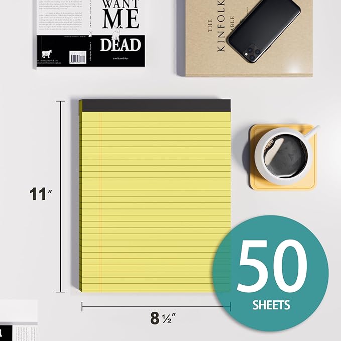 MSKKSM Legal Pads 8.5 x 11, 3 Pack Yellow Note Pads 8.5 x 11 Writing Pads - Image 2