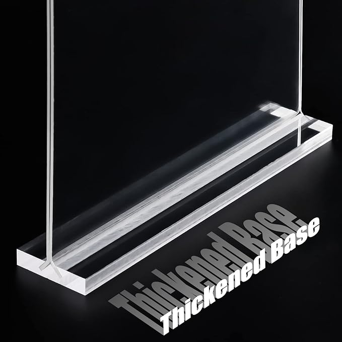xydstay 12pack Acrylic Sign Holder 8.5 X 11, Vertical T Shape Clear Plastic - Image 6