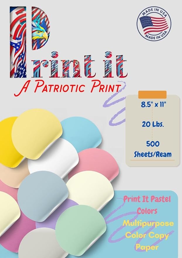 PrintIt Colors Multipurpose Paper, 20 lbs., 8.5" x 11", 500 Sheets/Ream – - Image 3