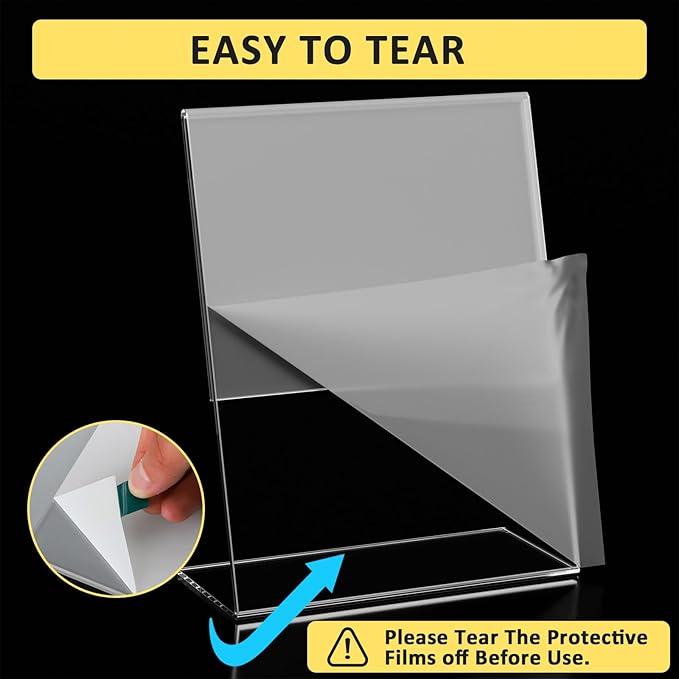 8 Pack Acrylic Sign Holder, Tabletop Plastic Paper Picture Frame Flyer Document - Image 3