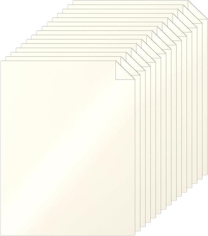 Silunkia 40 Sheets Cream Shimmer Cardstock 8.5 x 11 Ivory Paper, 75lb Off White by Silunkia