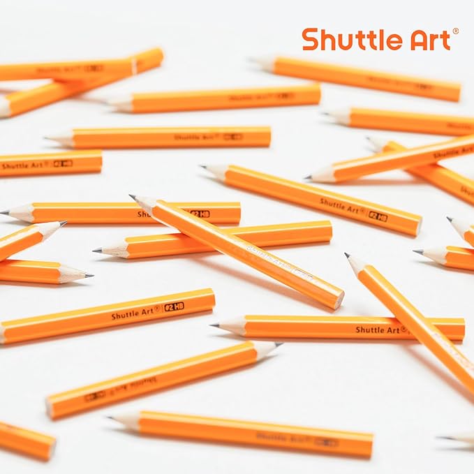 Shuttle Art 600 Pack #2 HB Mini Pencils, Wood-cased, Pre-sharpened - Image 8
