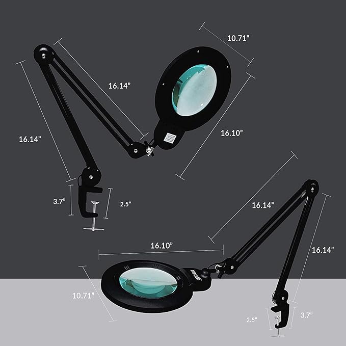 Neatfi XL Bifocal LED Magnifying Lamp, 7-Inch Acrylic Lens, 5D/20D Magnification - Image 7